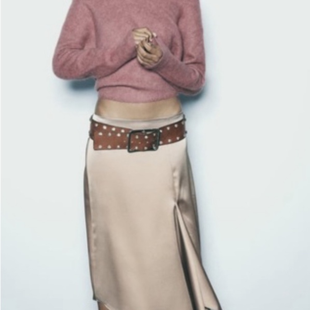 ZARA A-LINE SATIN EFFECT SKIRT
